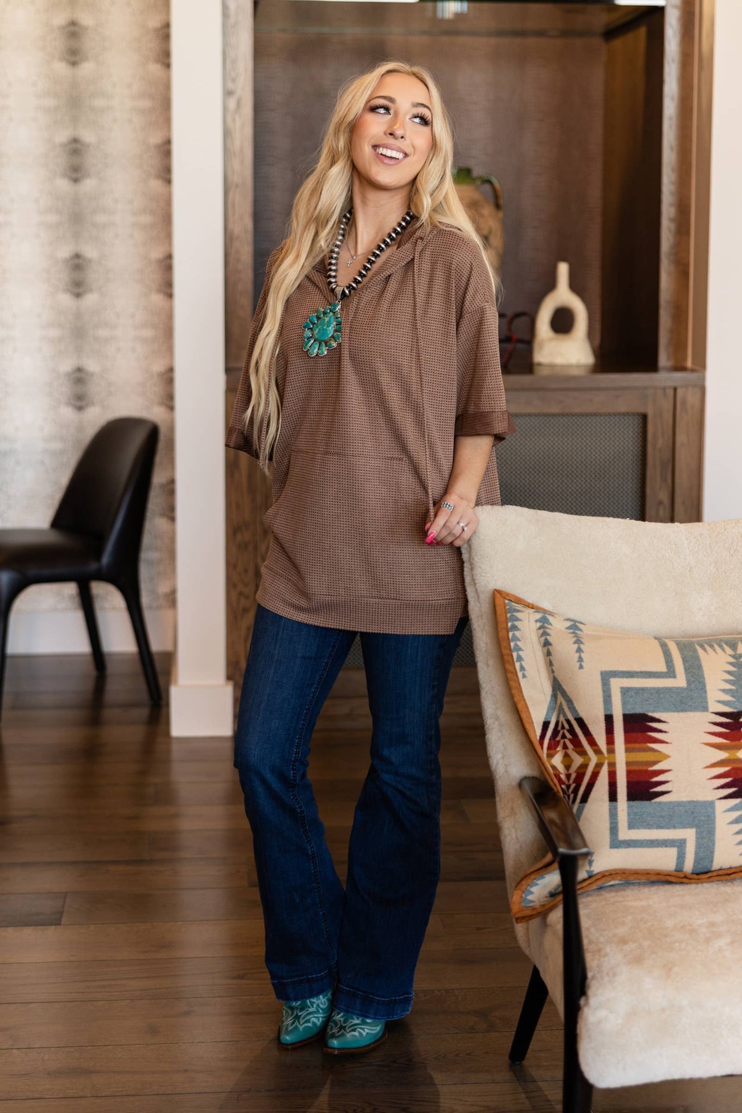 Two Tone Hoodie Top