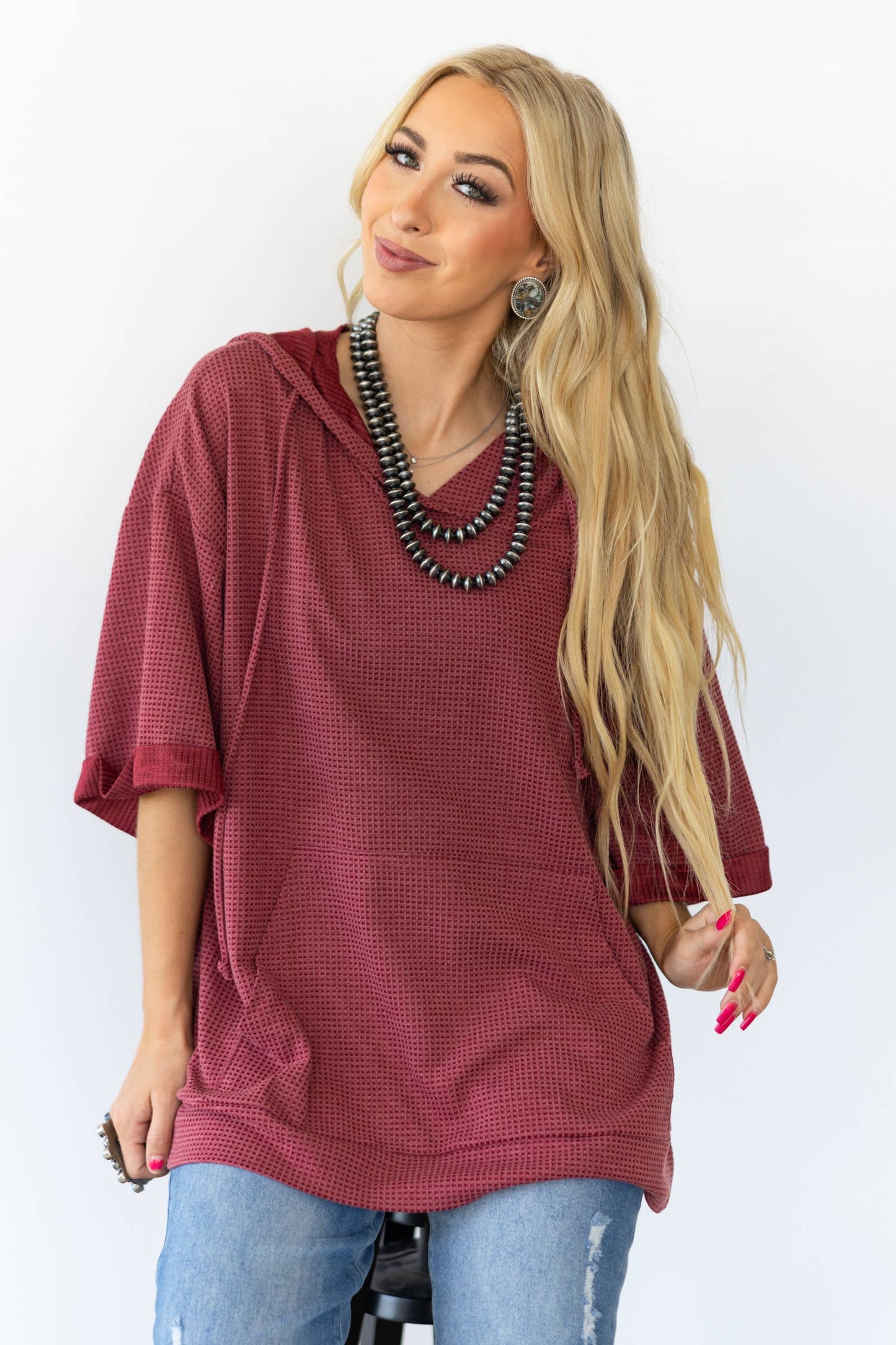 Two Tone Hoodie Top