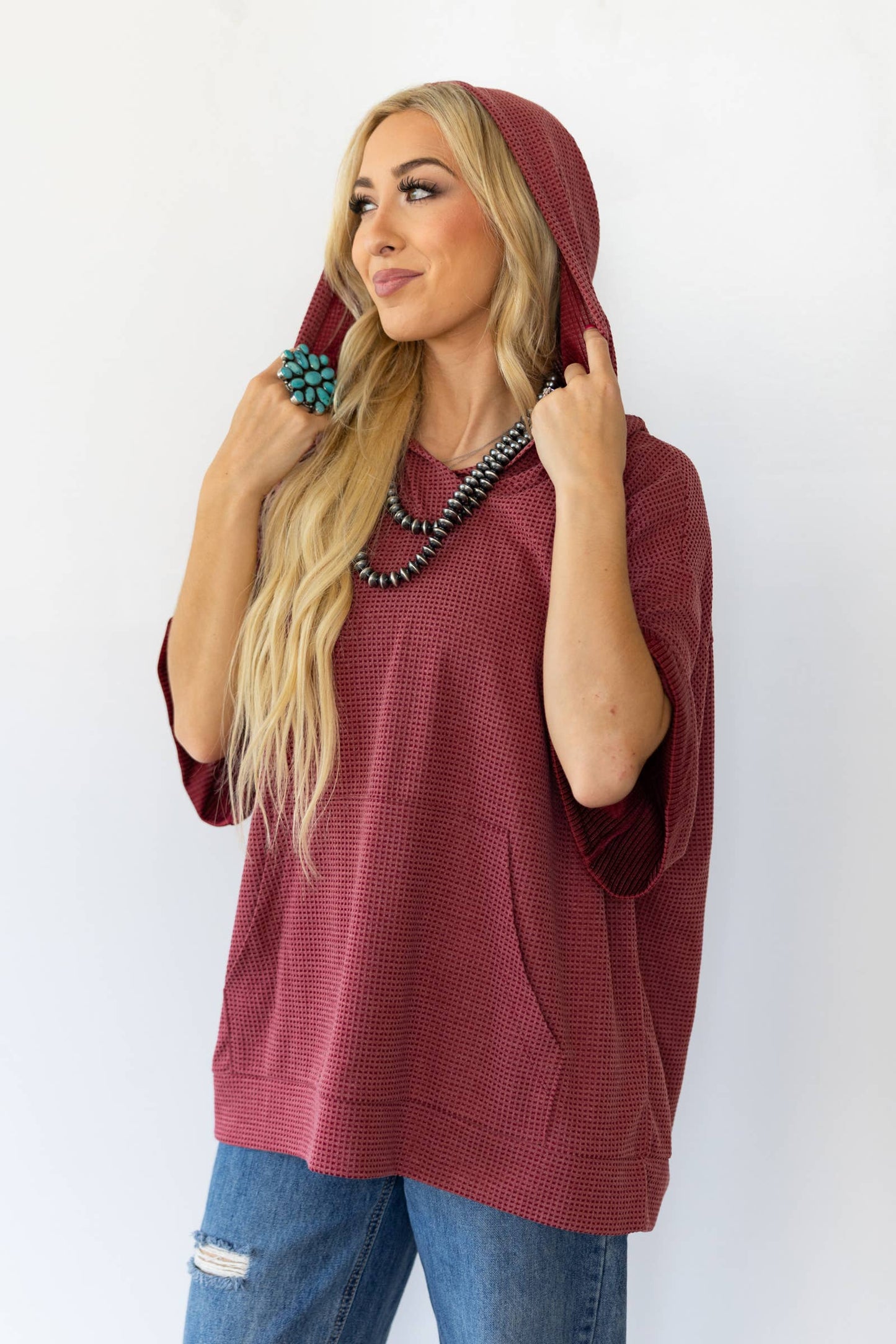 Two Tone Hoodie Top