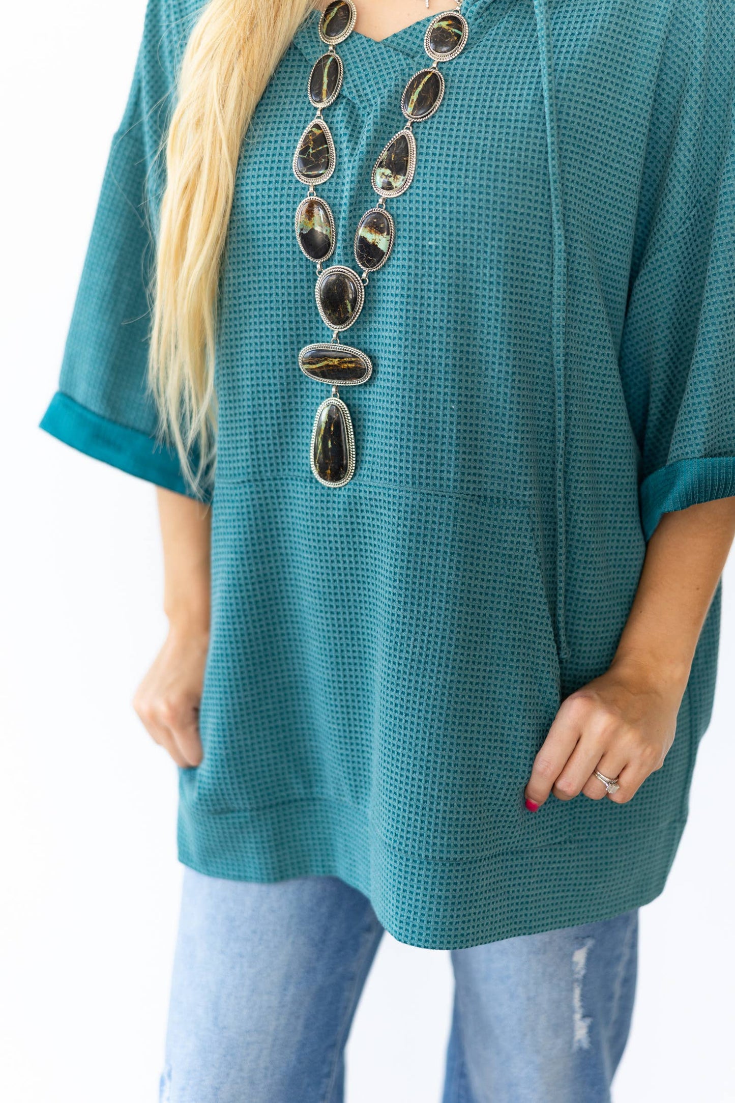 Two Tone Hoodie Top