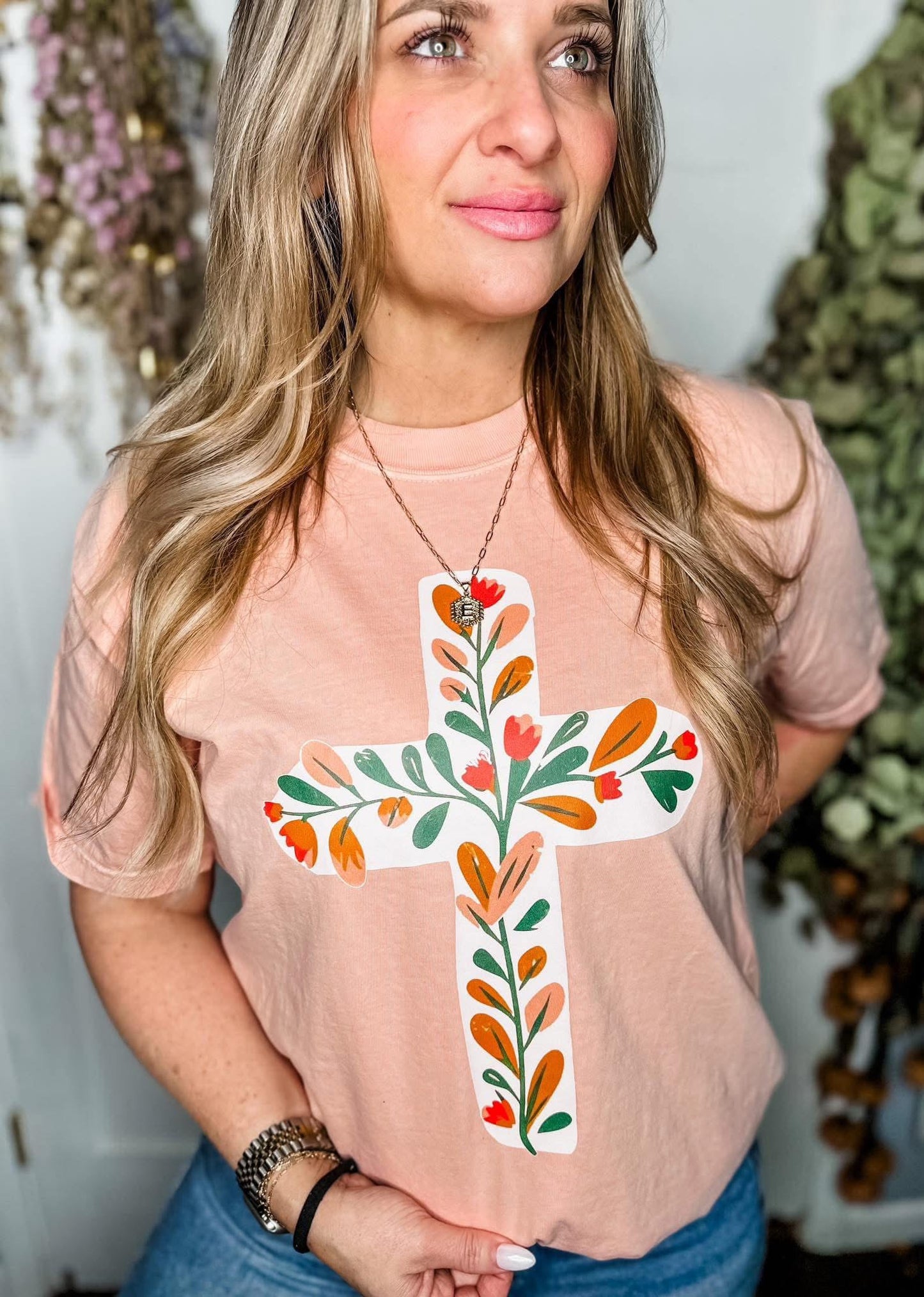 Floral Cross Tshirt