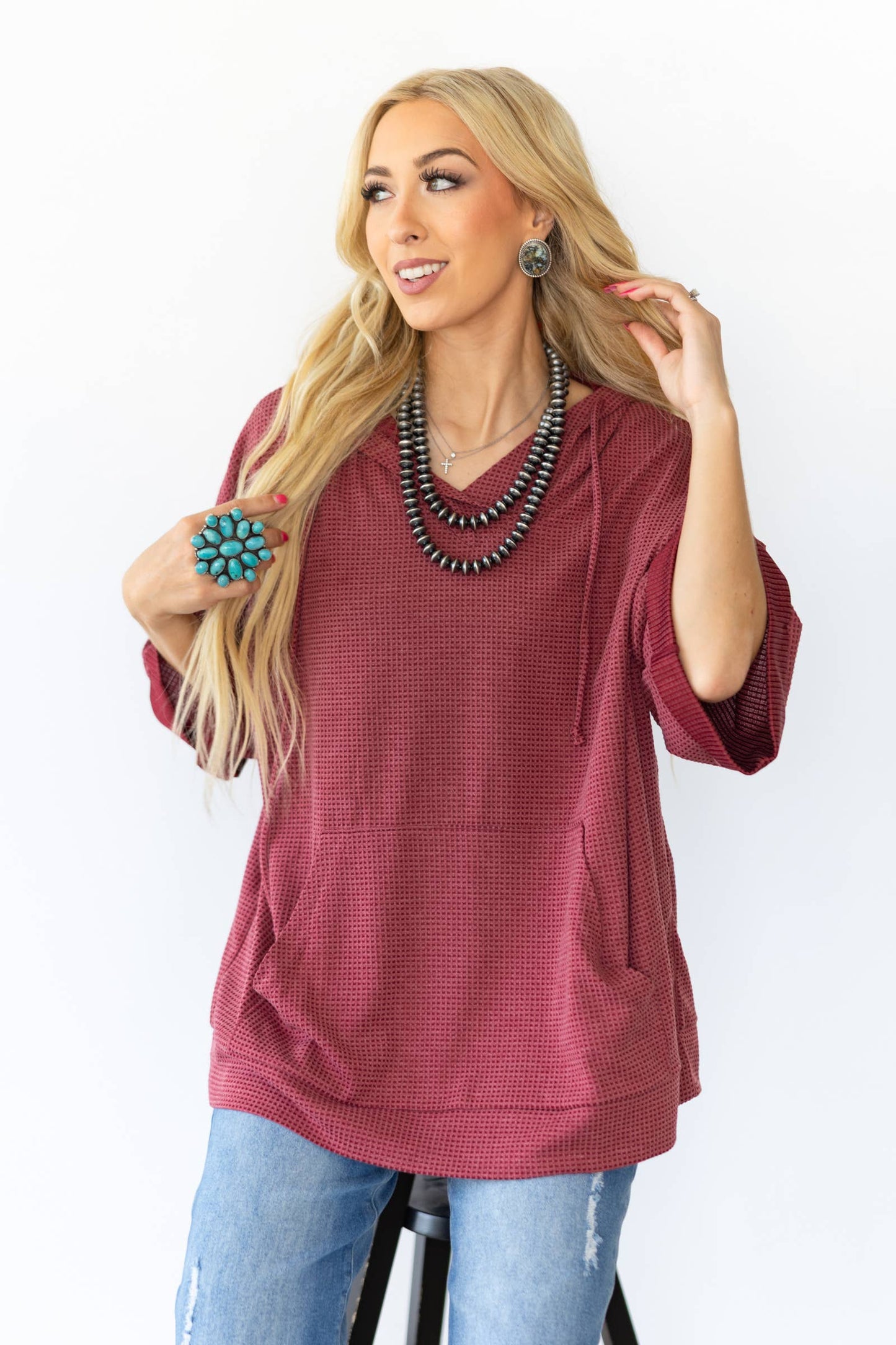 Two Tone Hoodie Top