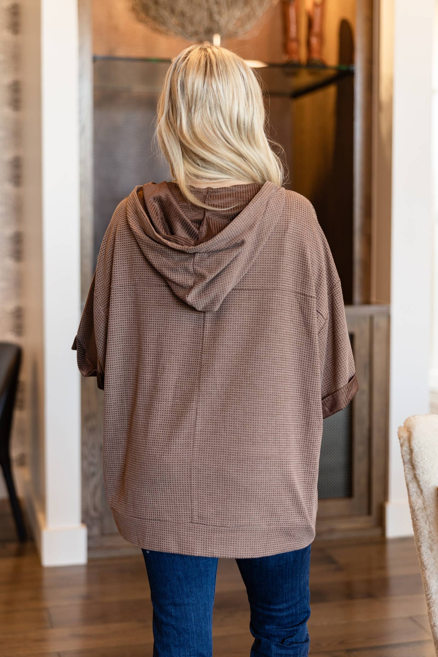 Two Tone Hoodie Top