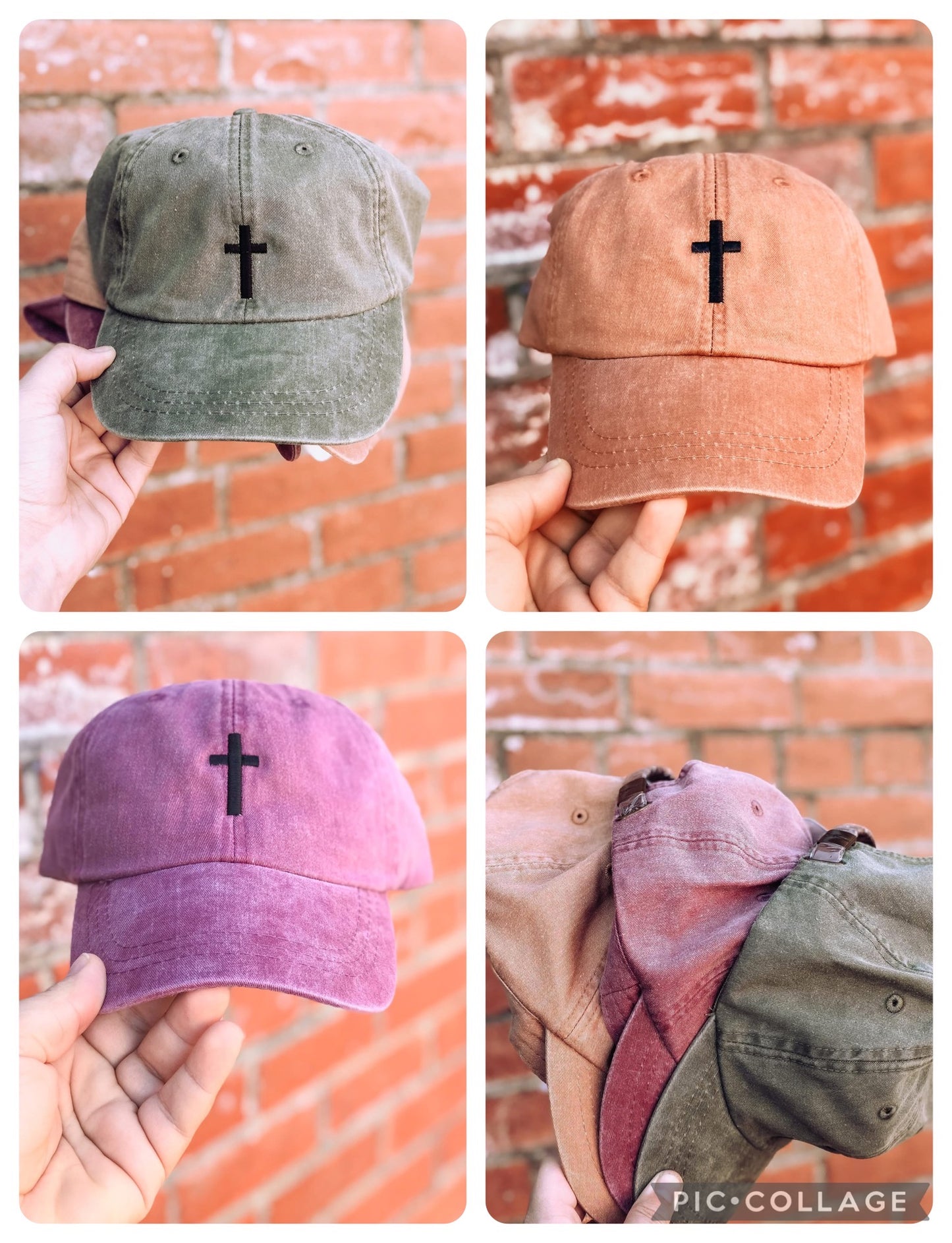 Embroidered Cross Hats - SALE
