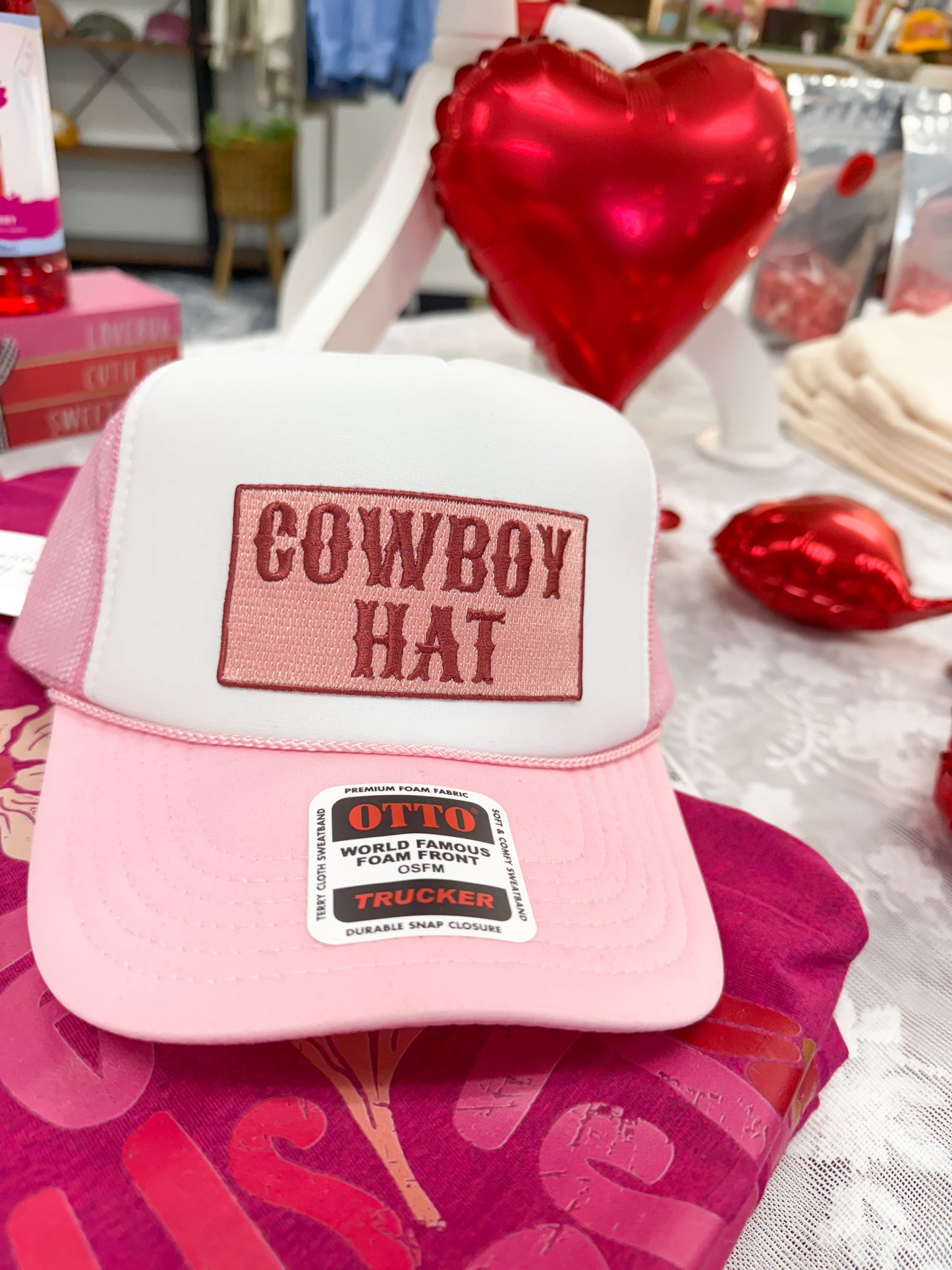 Pink Cowboy Hat Trucker Hat
