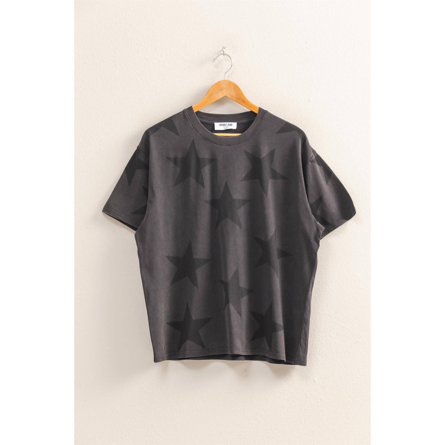 Washed Star Pattern Short Sleeve Tee