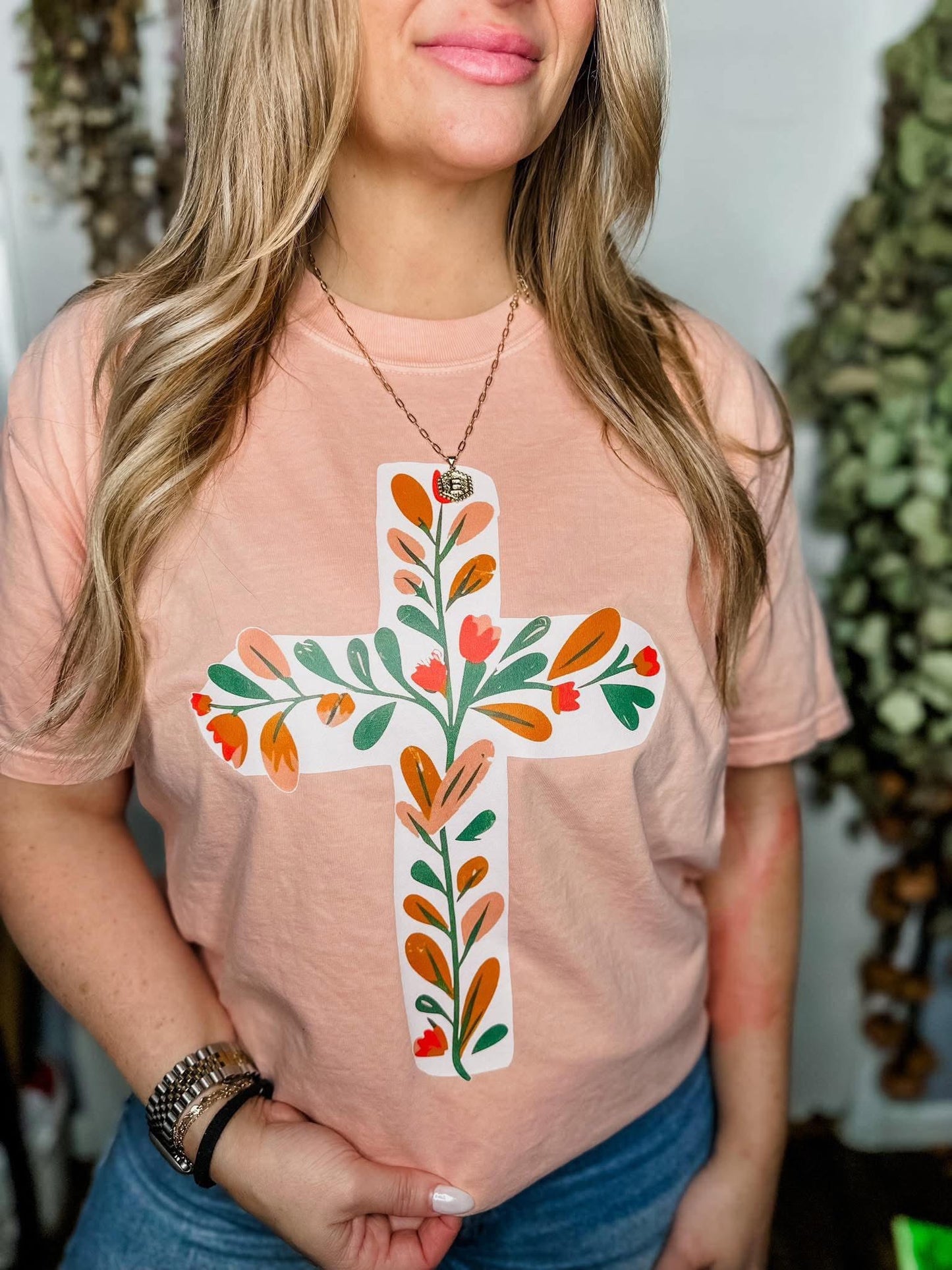 Floral Cross Tshirt