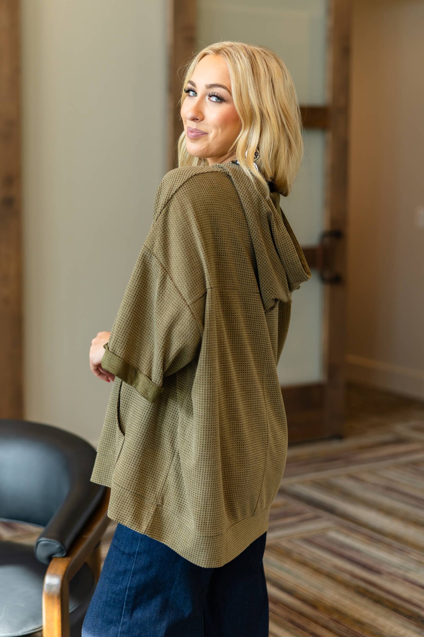 Two Tone Hoodie Top