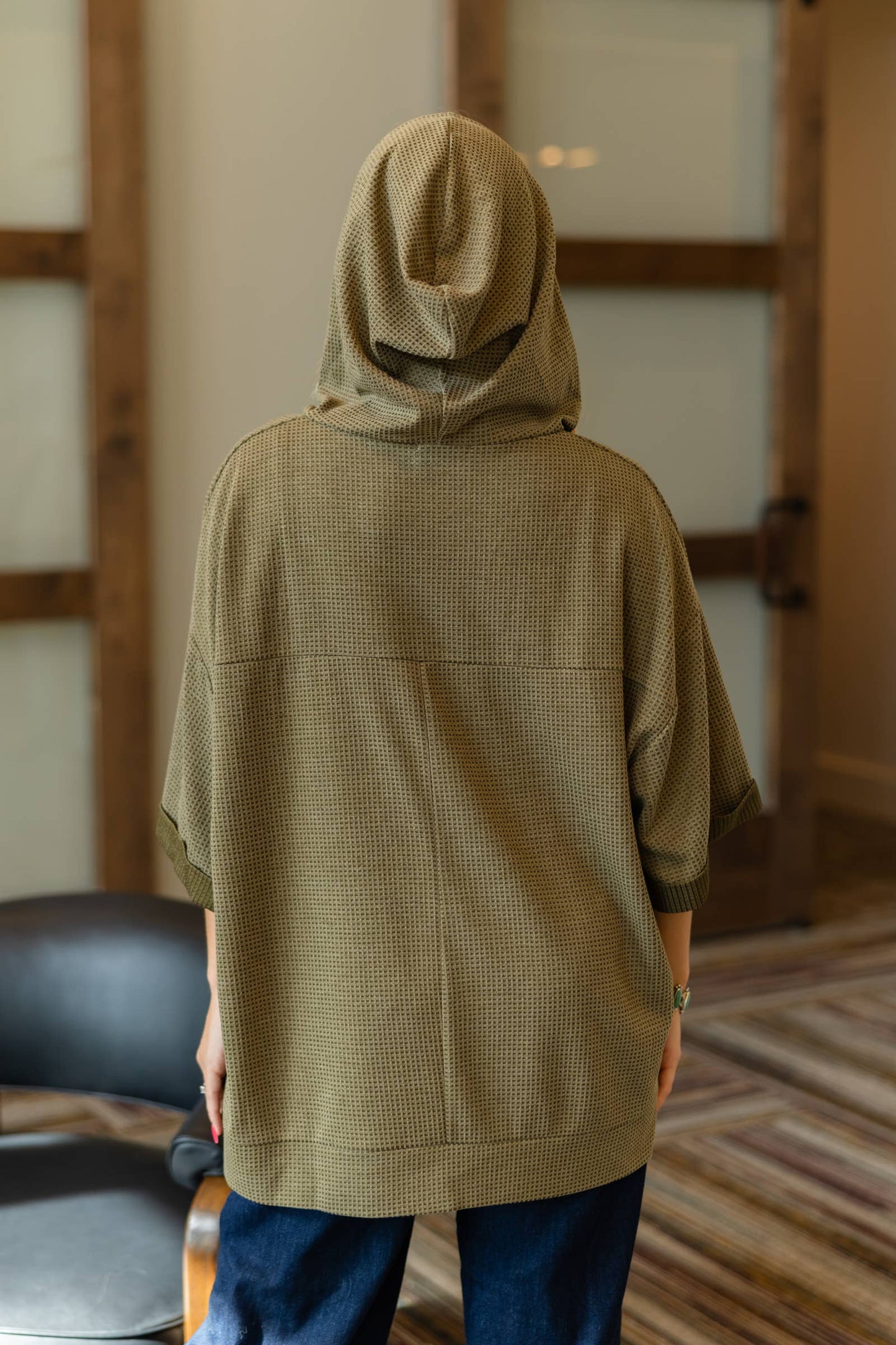 Two Tone Hoodie Top