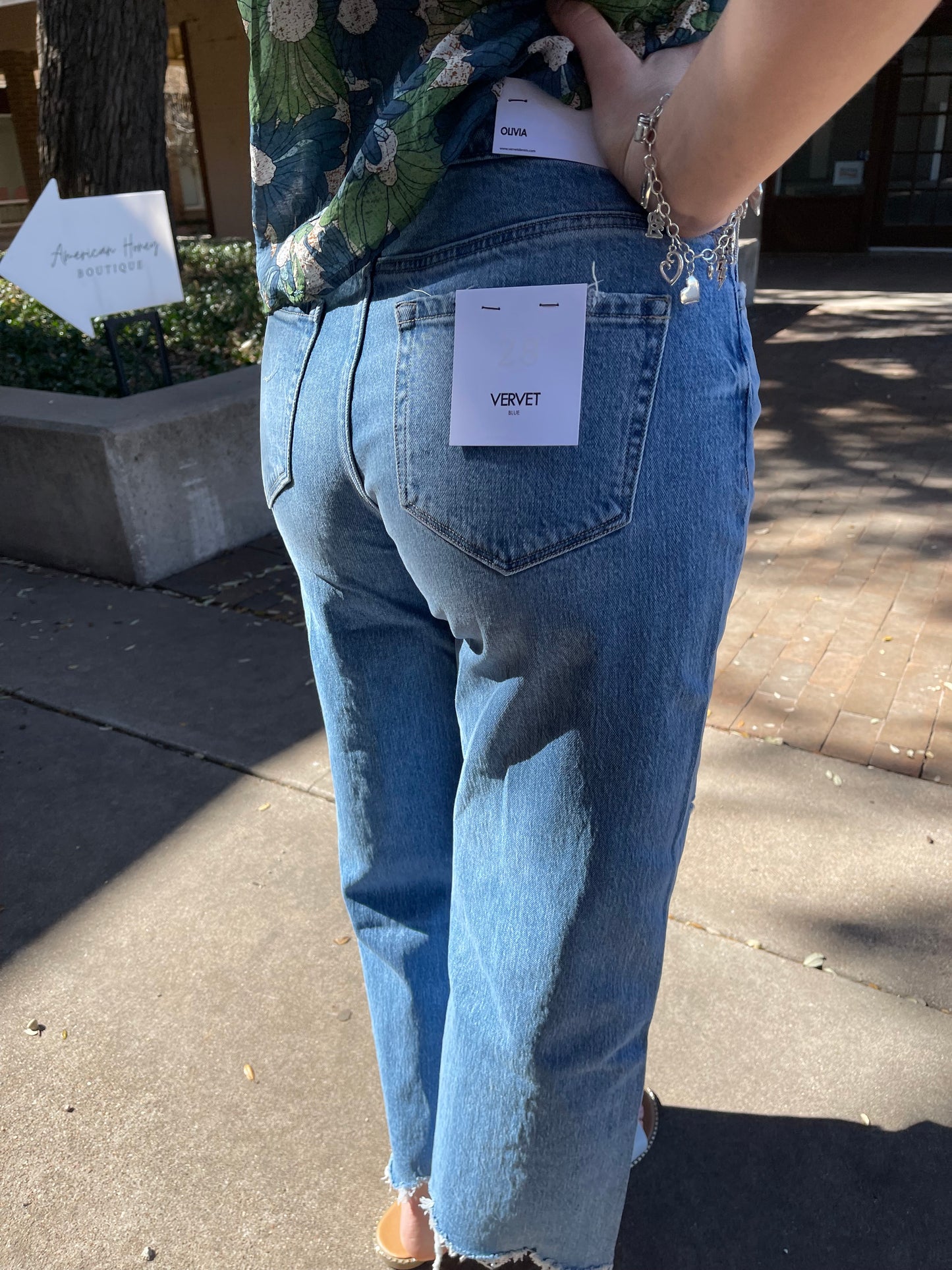 Olivia HIGH RISE DISTRESSED HEM CROP WIDE JEANS - SALE