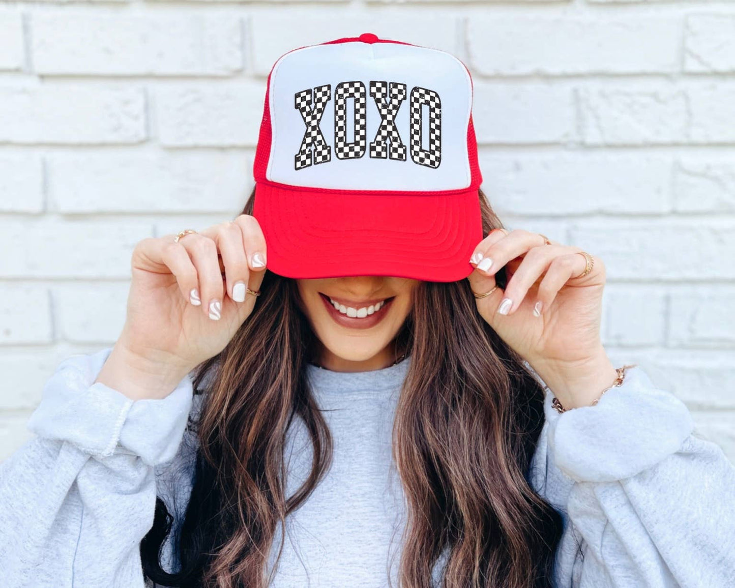 Checkered XOXO (Trucker Hat) - SALE