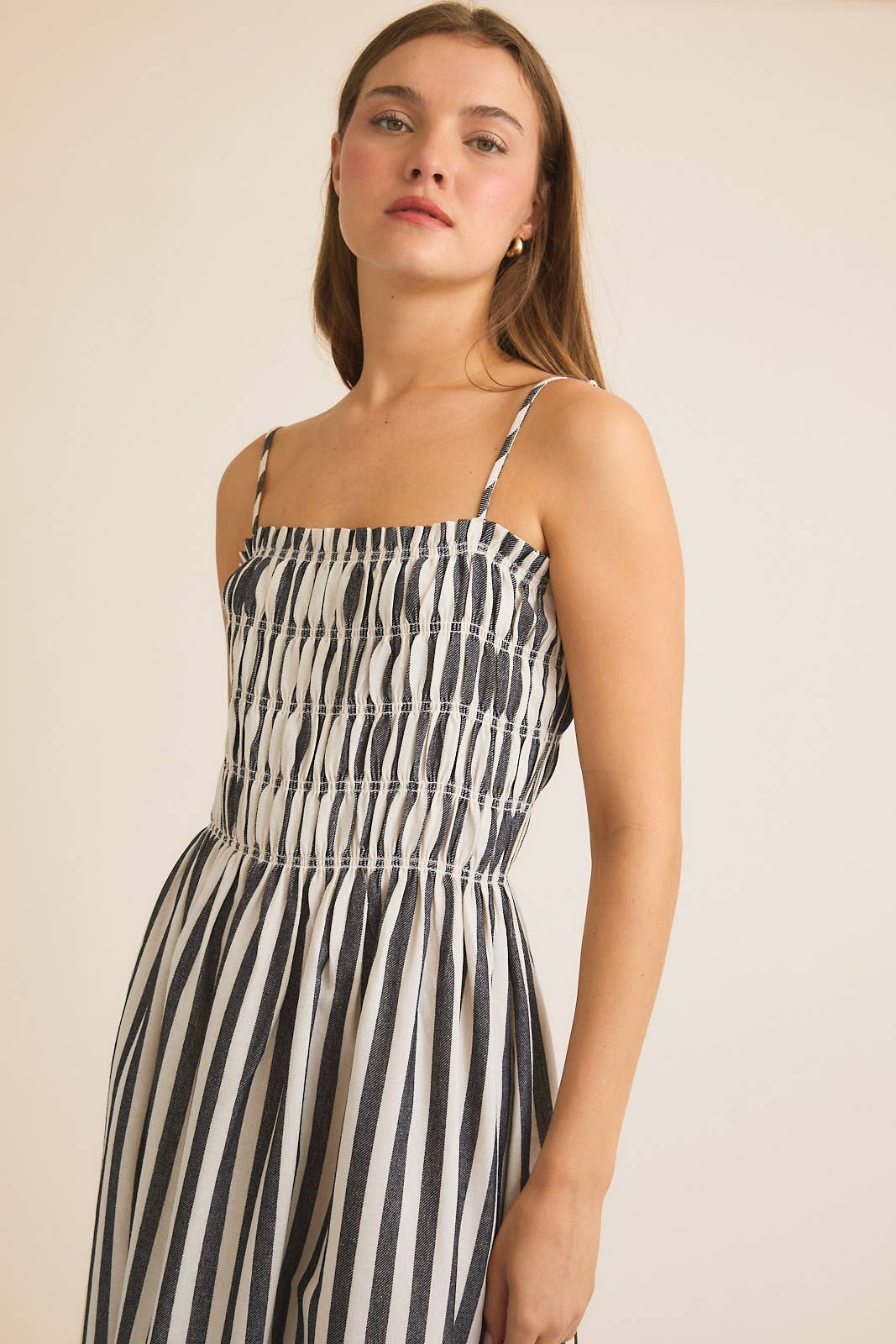 SLEEVELESS STRIPE MAXI DRESS