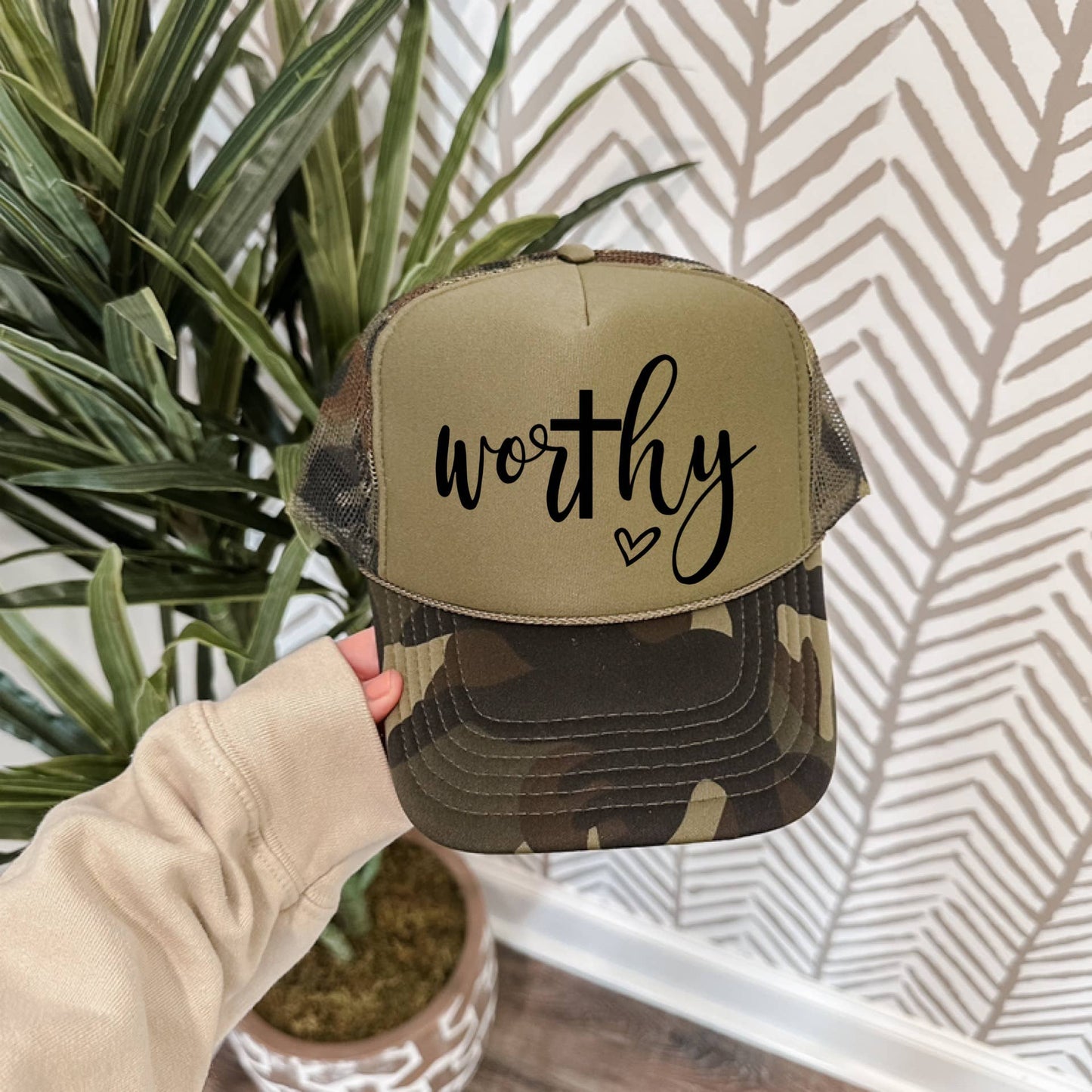 Worthy Trucker Hat Cursive Font