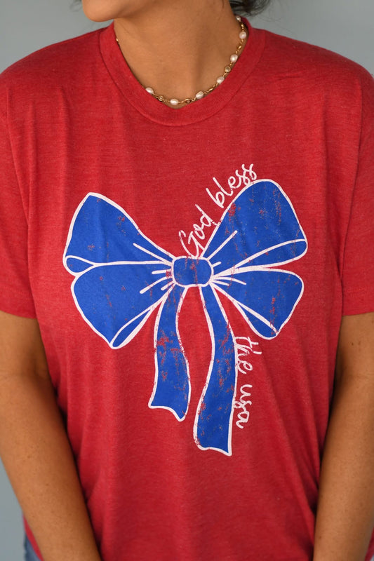 🎀 God Bless the USA Bow T-shirt 🎀