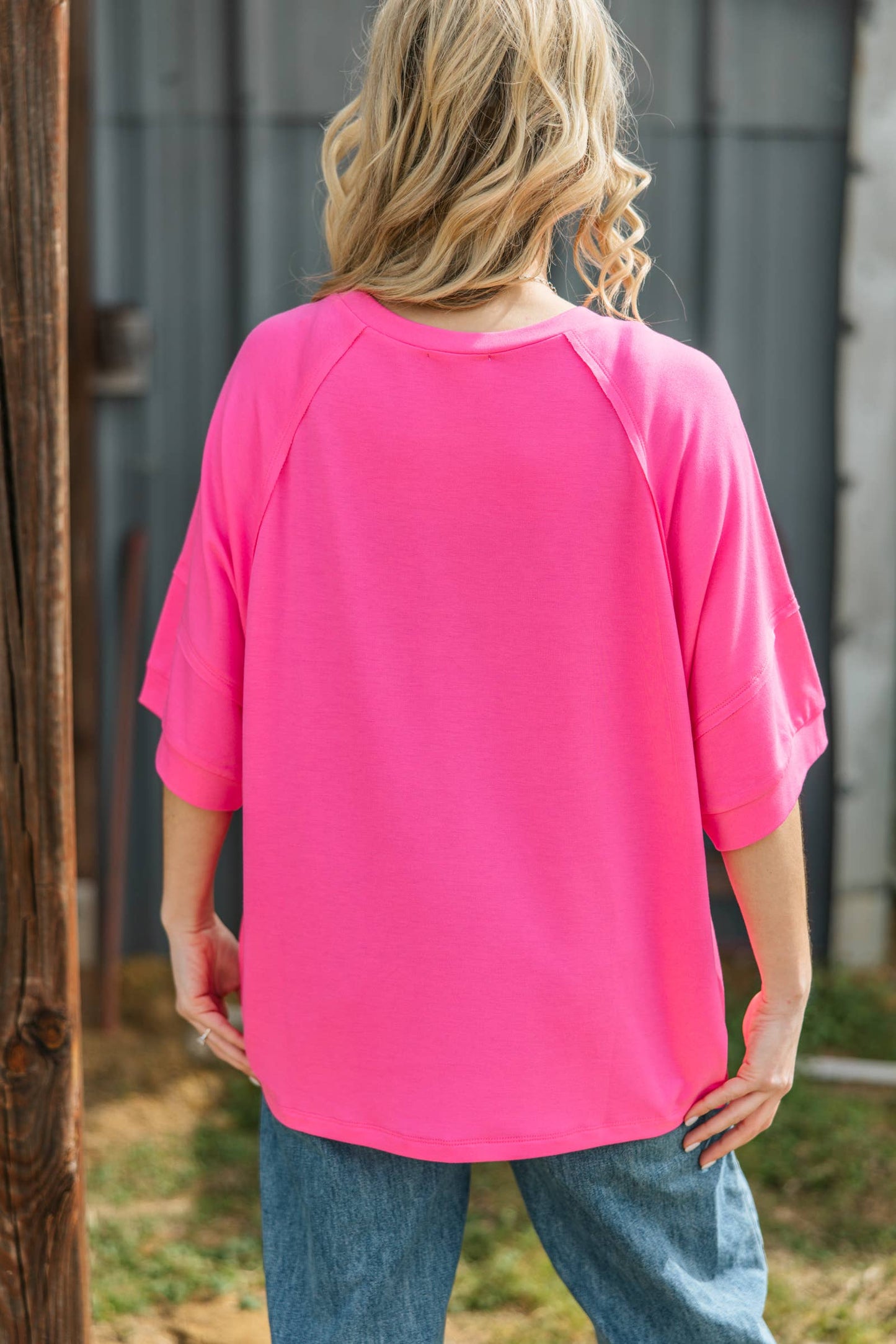Oversized Relaxed Fit Terry Top - Basics Collection