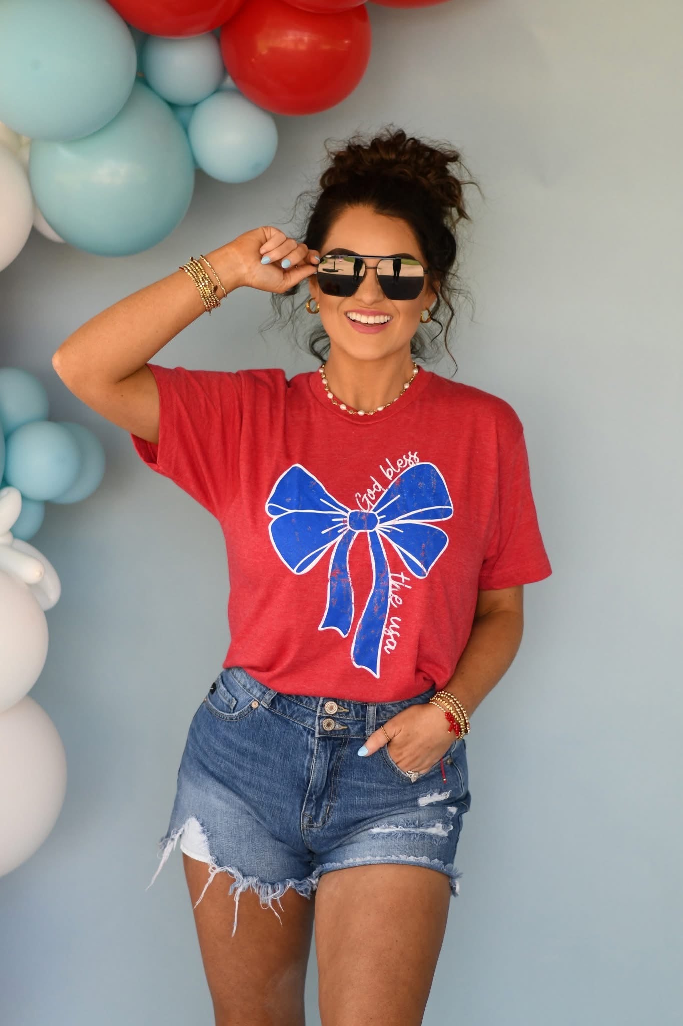 🎀 God Bless the USA Bow T-shirt 🎀