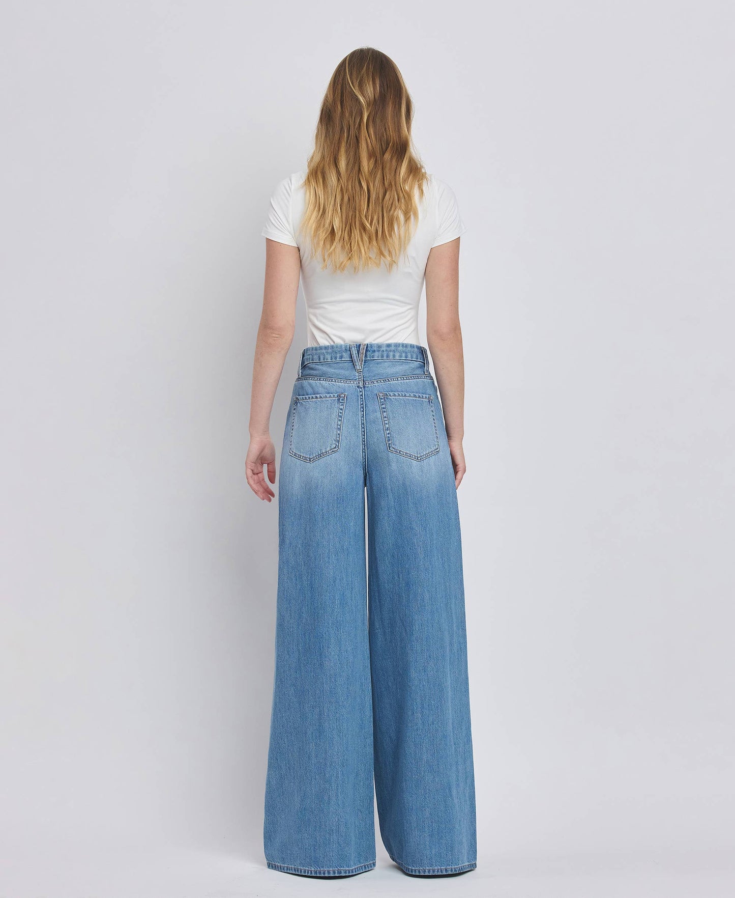 KUDOS SUPER HIGH RISE WIDE LEG JEANS