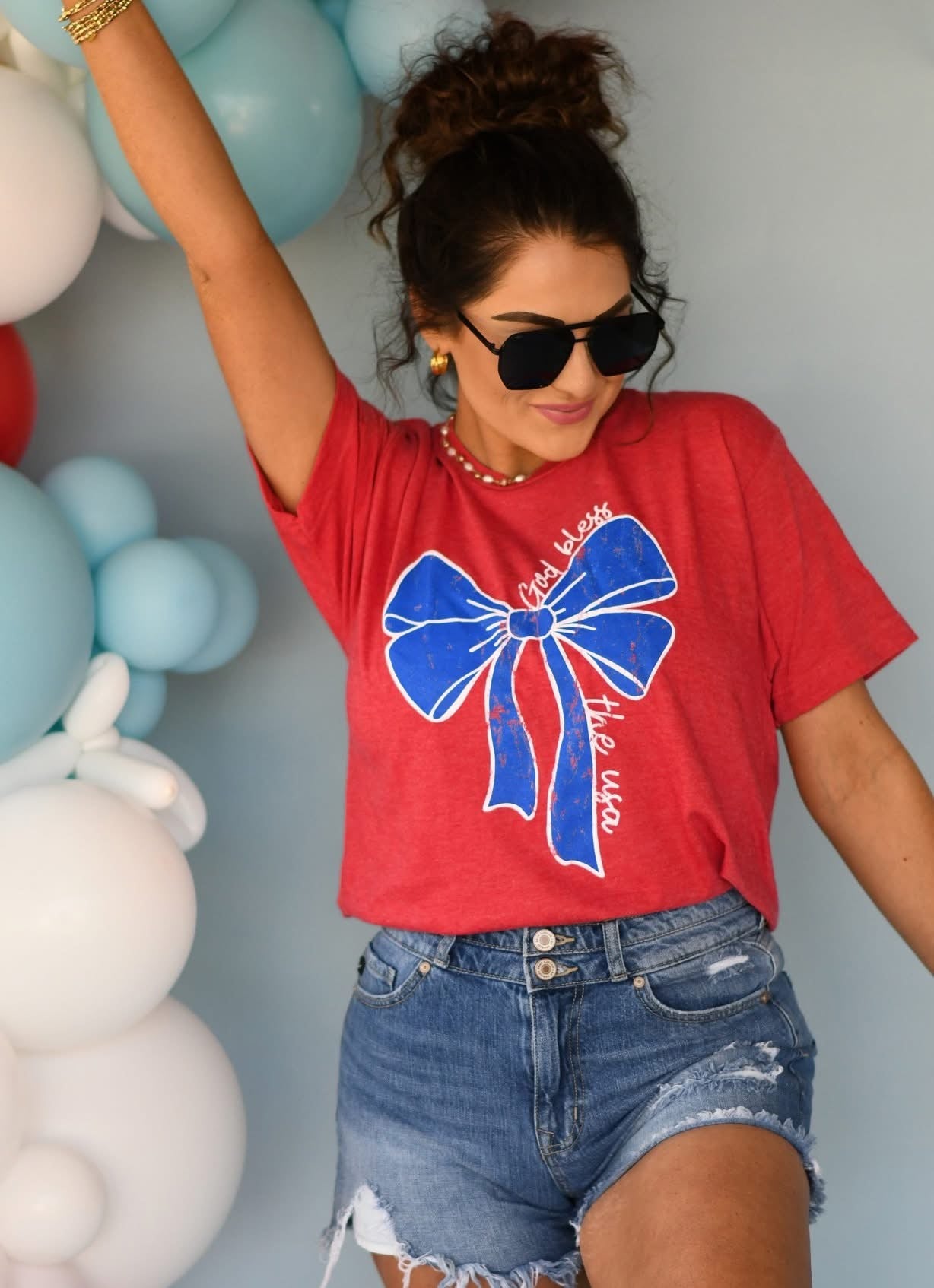 🎀 God Bless the USA Bow T-shirt 🎀