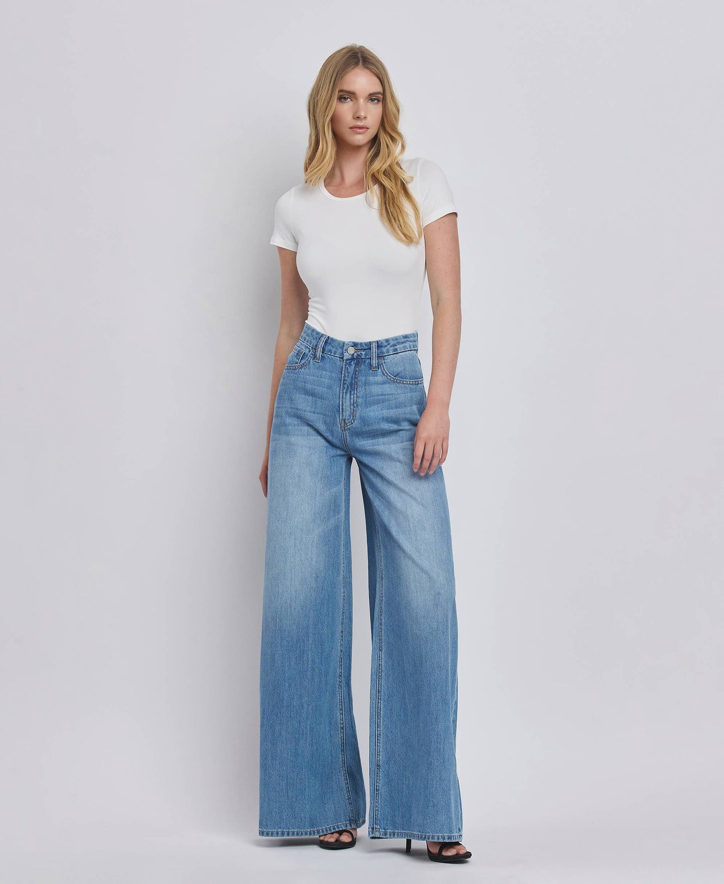 KUDOS SUPER HIGH RISE WIDE LEG JEANS