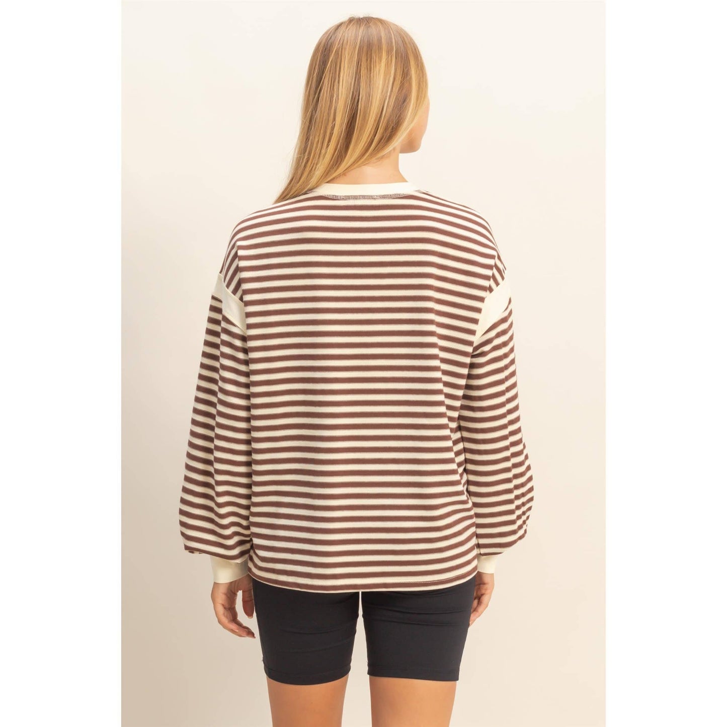 Striped Long Sleeve Casual Top