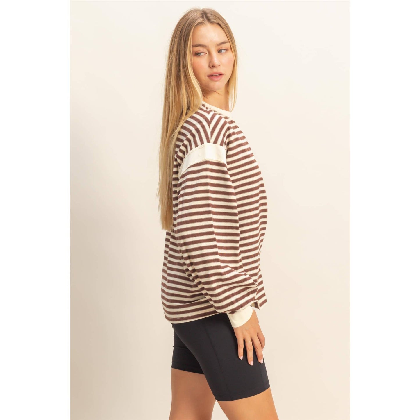 Striped Long Sleeve Casual Top