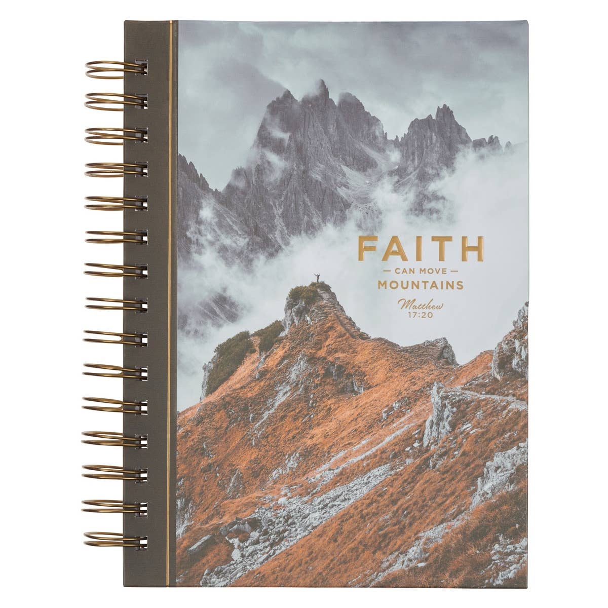Journal Spiral-bound Brown Mountain Faith Matt. 17:20