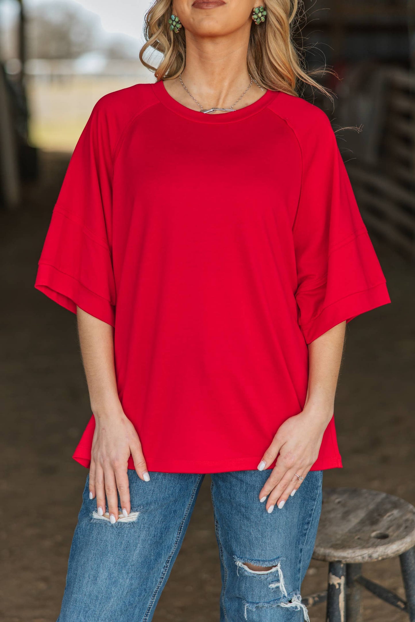 Oversized Relaxed Fit Terry Top - Basics Collection