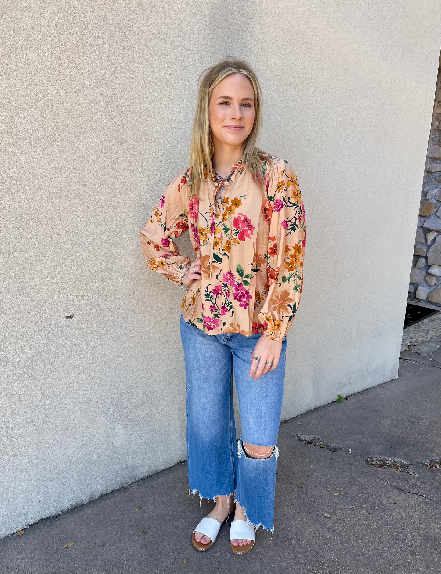 Floral Printed Long Sleeve Blouse