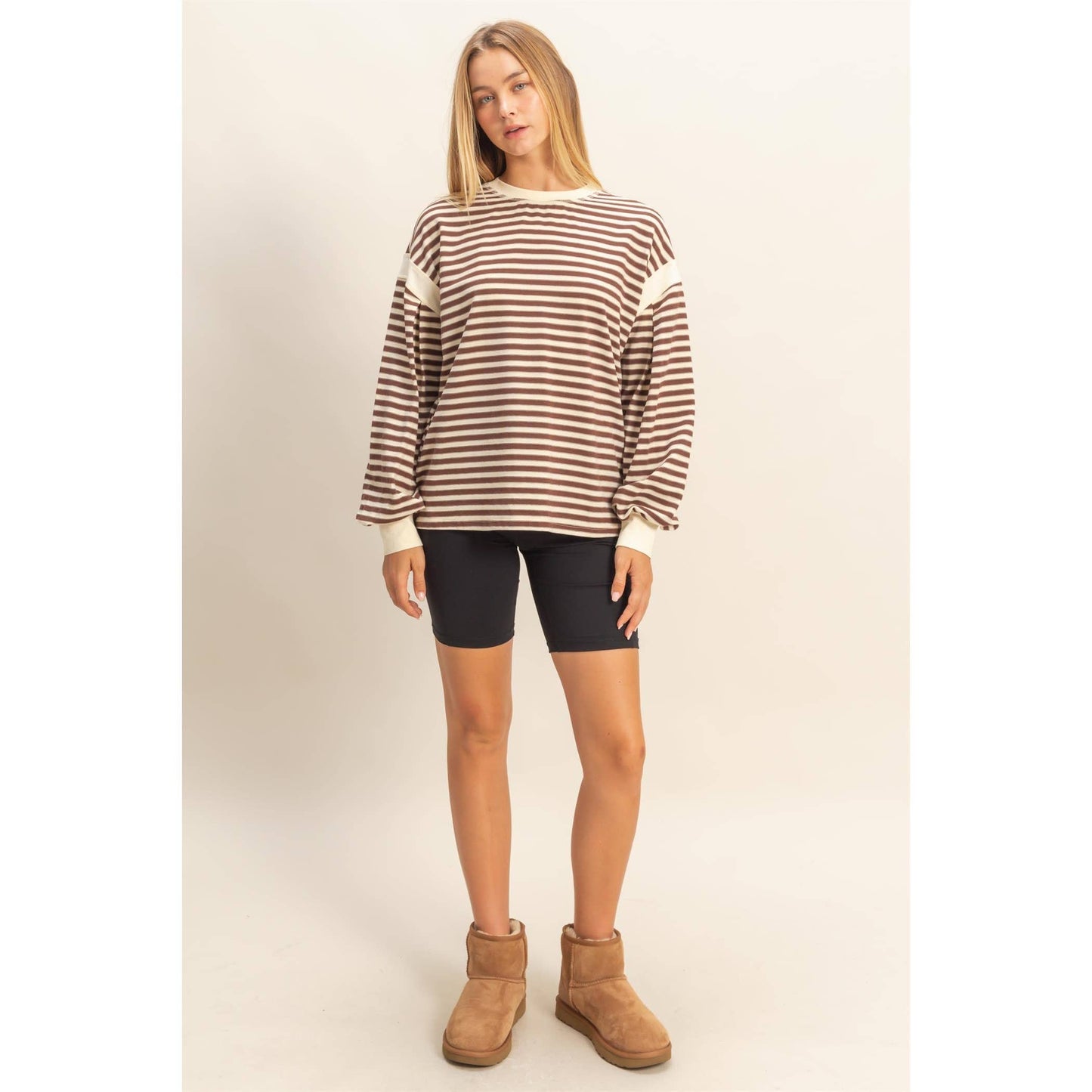 Striped Long Sleeve Casual Top