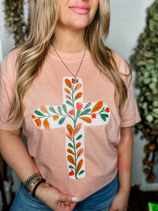 Floral Cross Tshirt