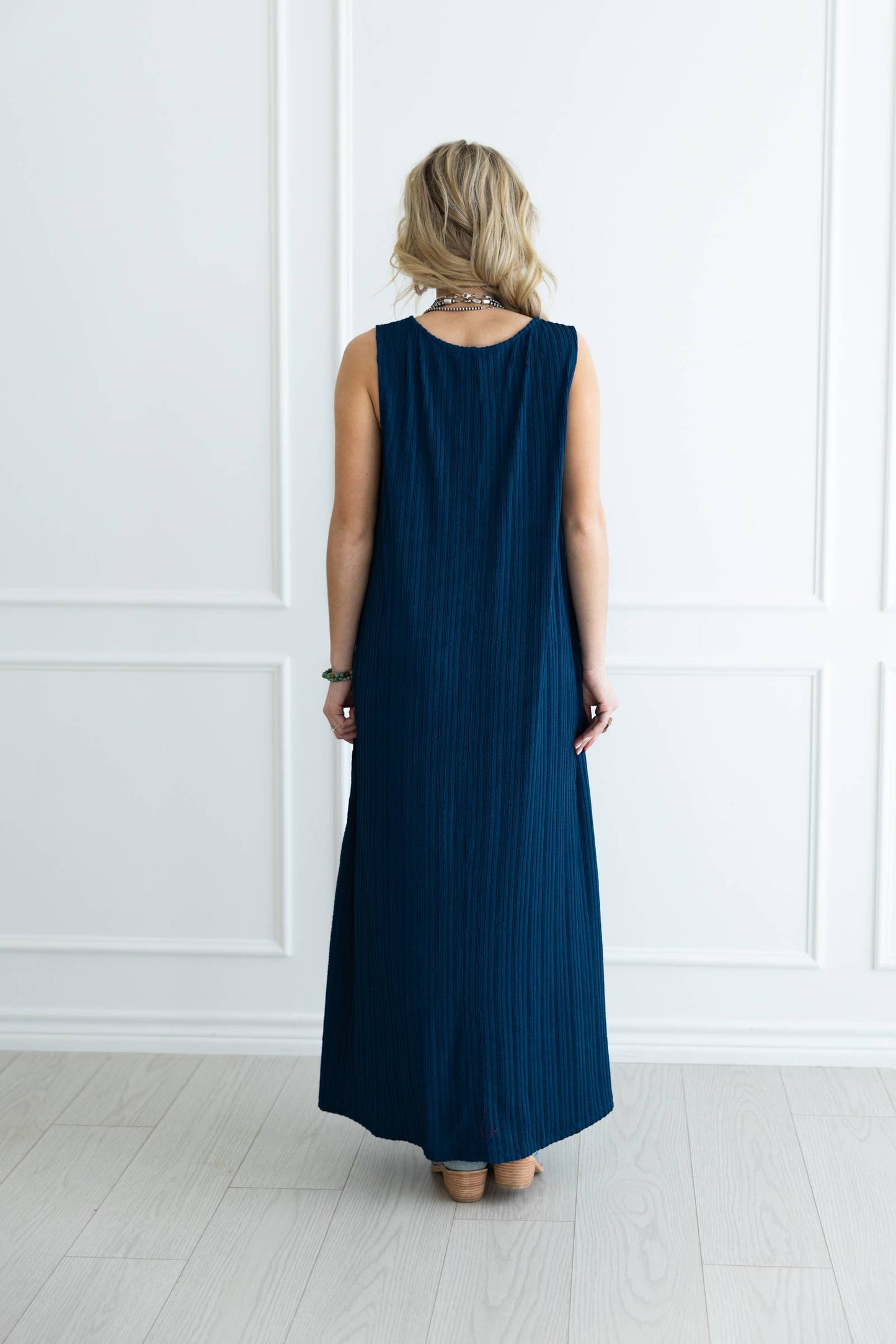 Truvy Textured Pleated Maxi Dress