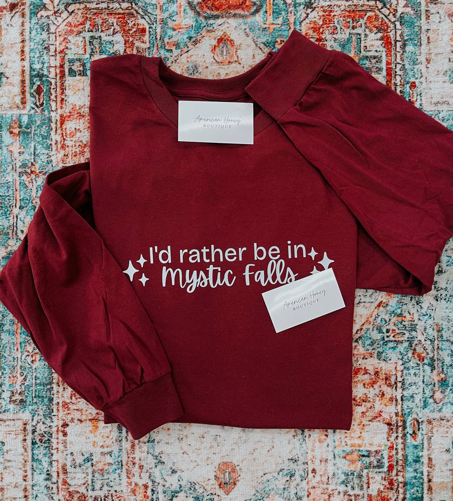 I’d rather be in Mystic Falls Long Sleeve Tee