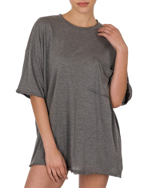 Heather Black Boyfriend Tee