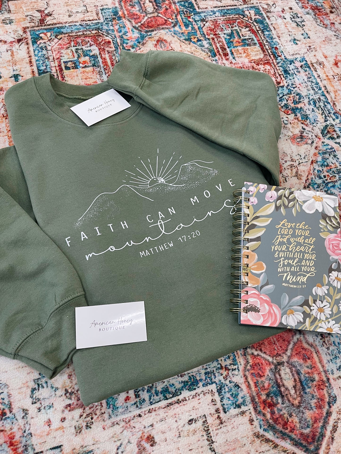 Faith can move Mountains Matthew 17:20 Sweatshirt