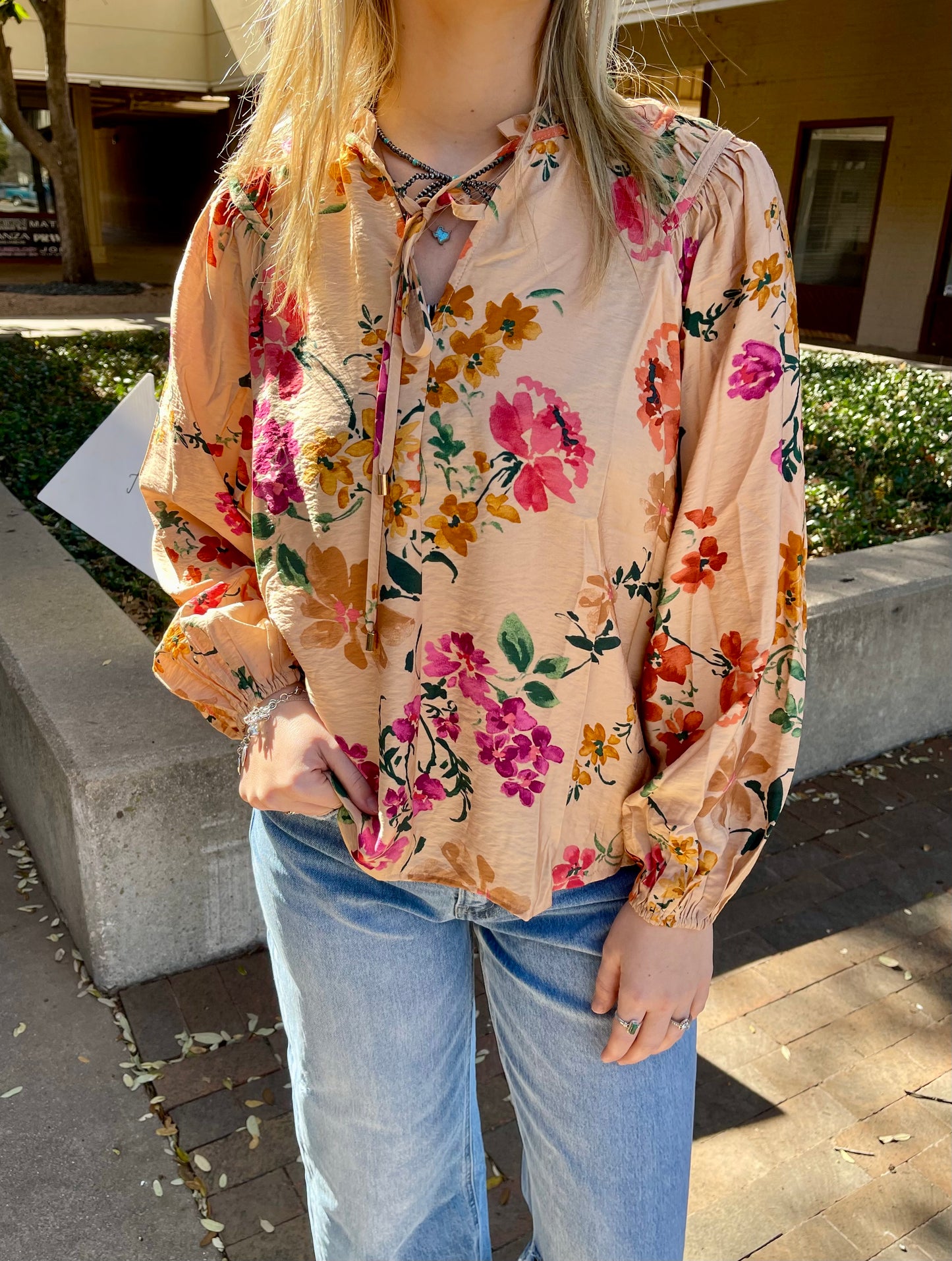 Floral Printed Long Sleeve Blouse