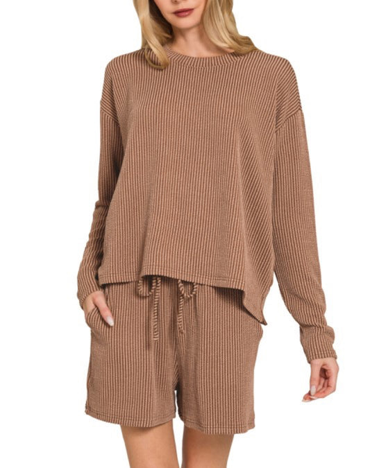 Corded Long Sleeve - Short Set