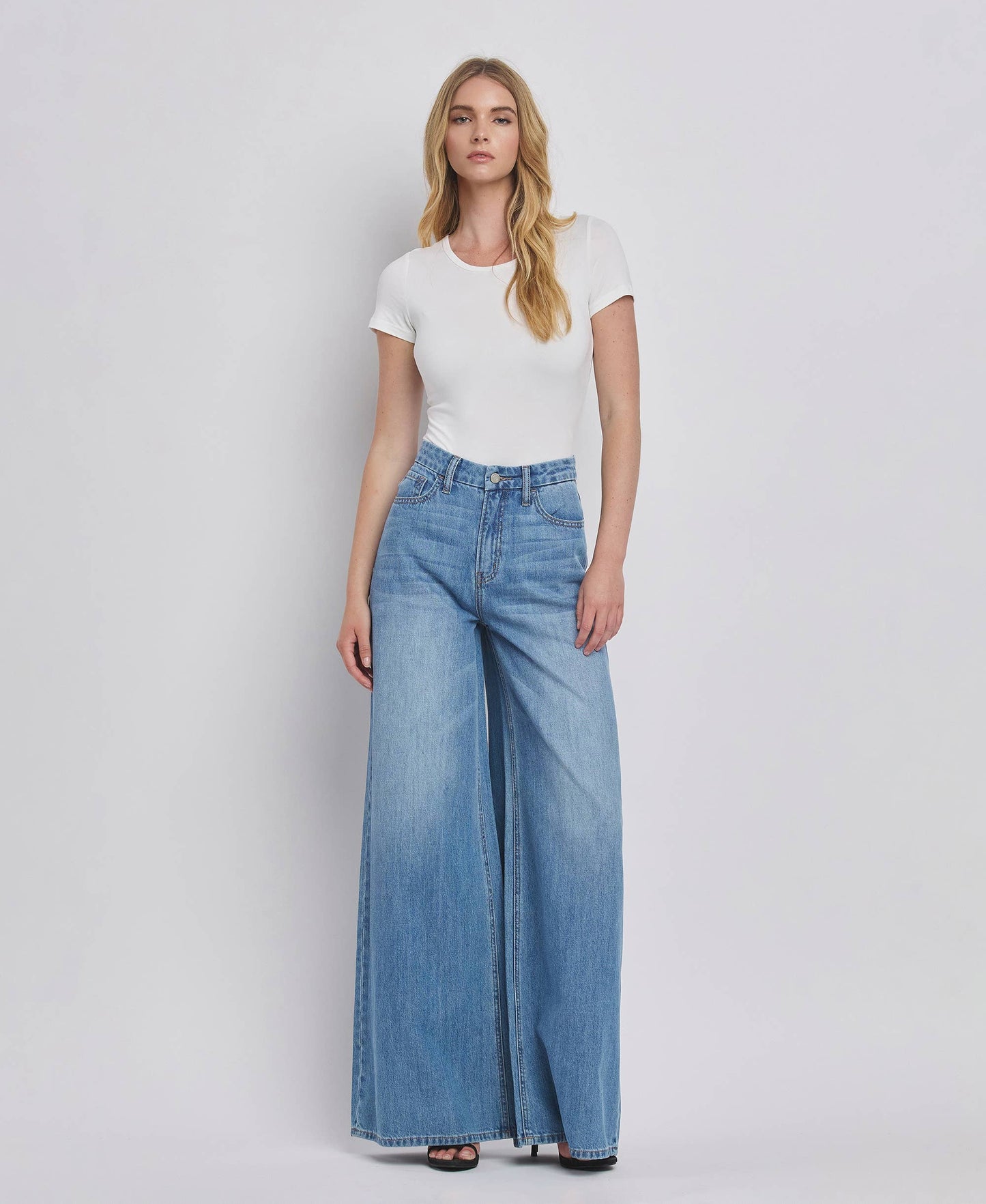 KUDOS SUPER HIGH RISE WIDE LEG JEANS