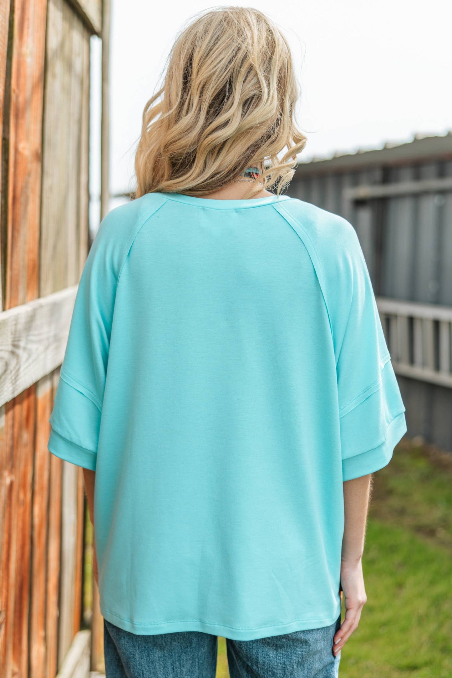 Oversized Relaxed Fit Terry Top - Basics Collection