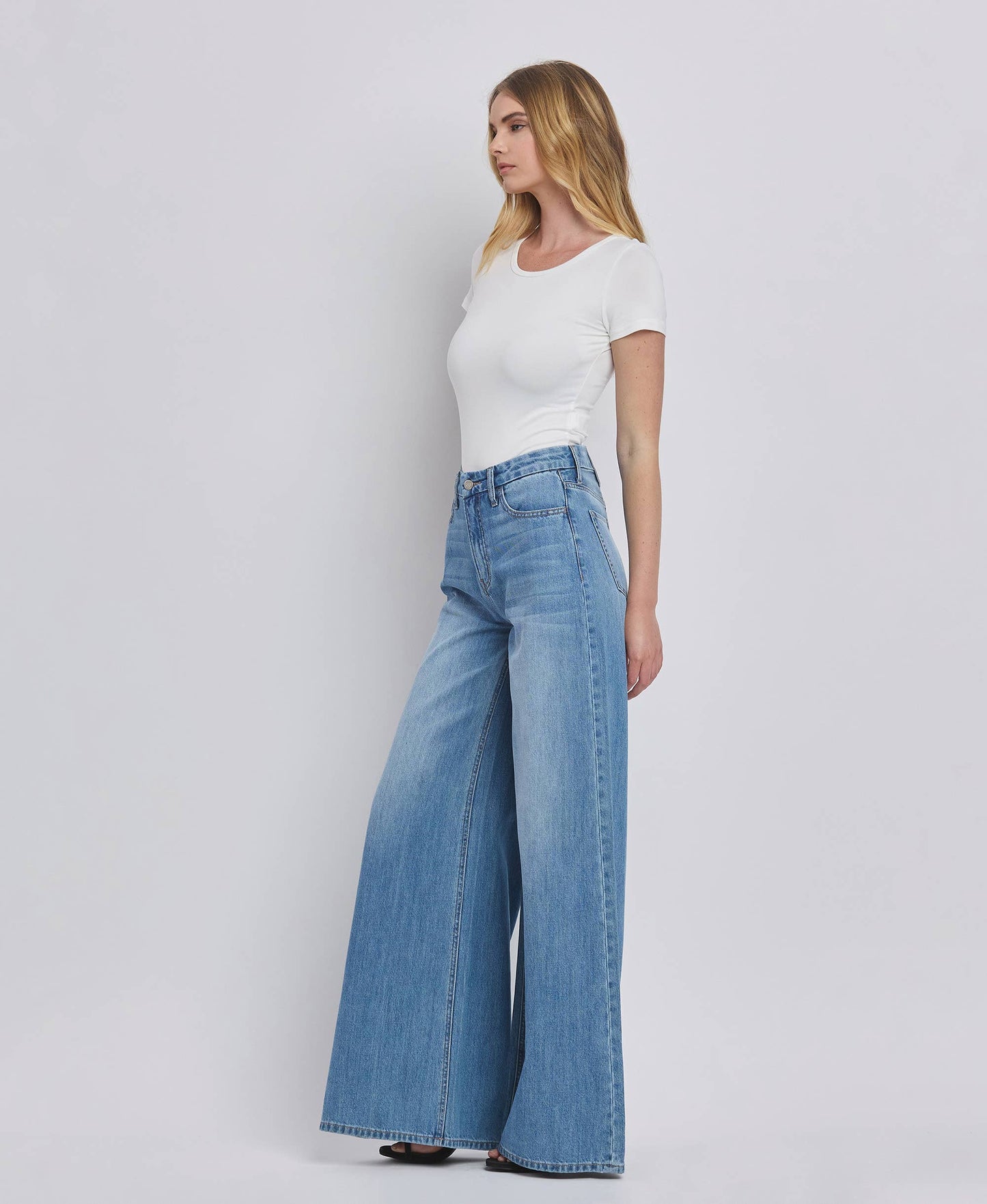 KUDOS SUPER HIGH RISE WIDE LEG JEANS