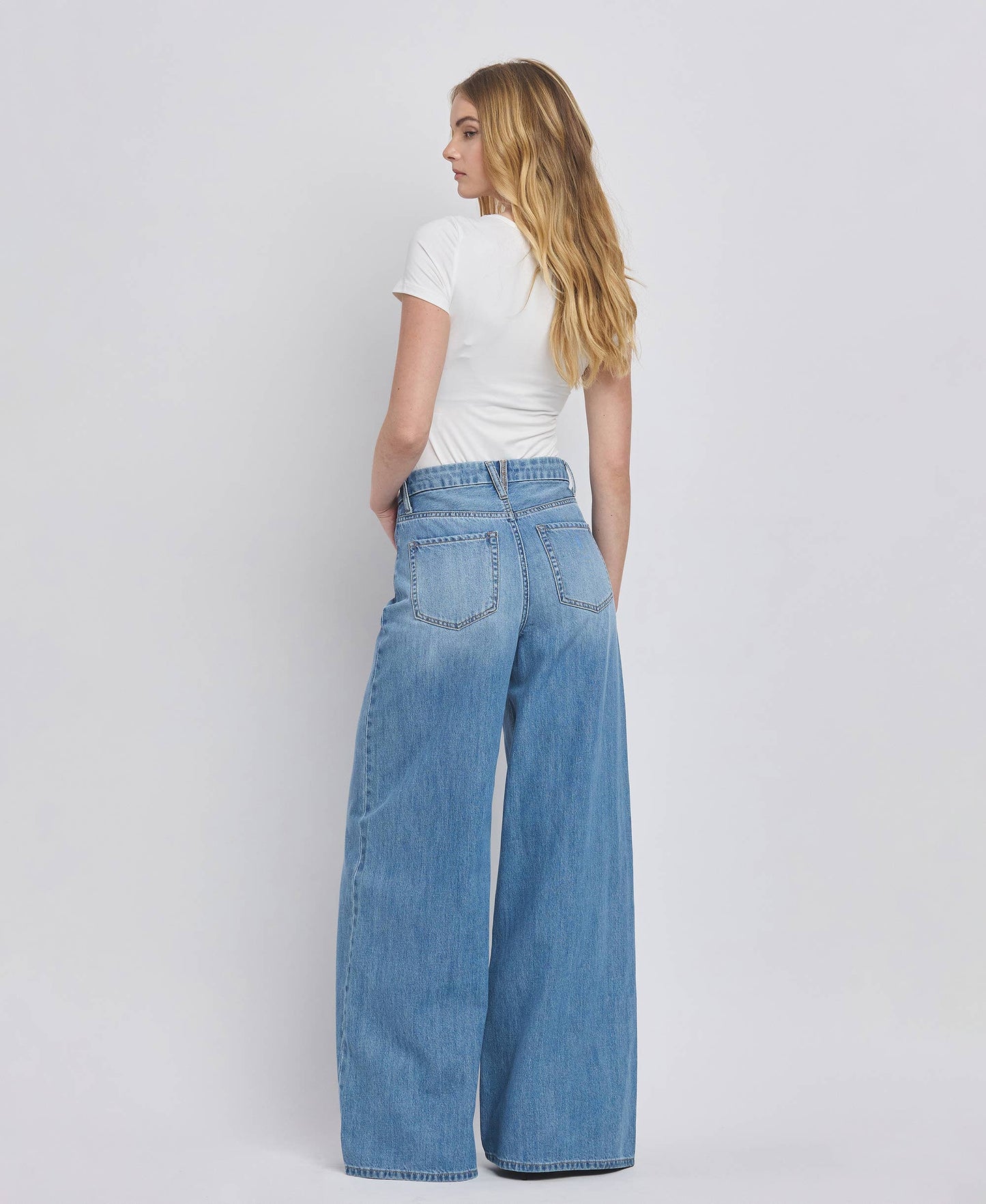 KUDOS SUPER HIGH RISE WIDE LEG JEANS