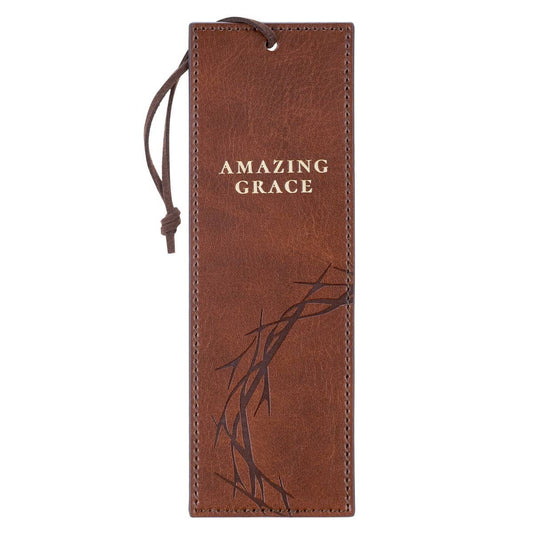 Bookmark Faux Leather Crown of Thorns/Amazing Grace Isa 53:5