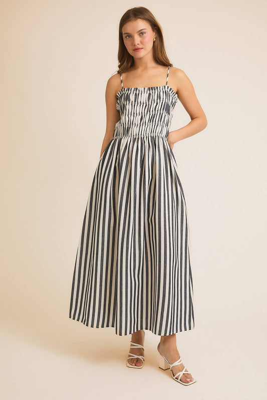 SLEEVELESS STRIPE MAXI DRESS